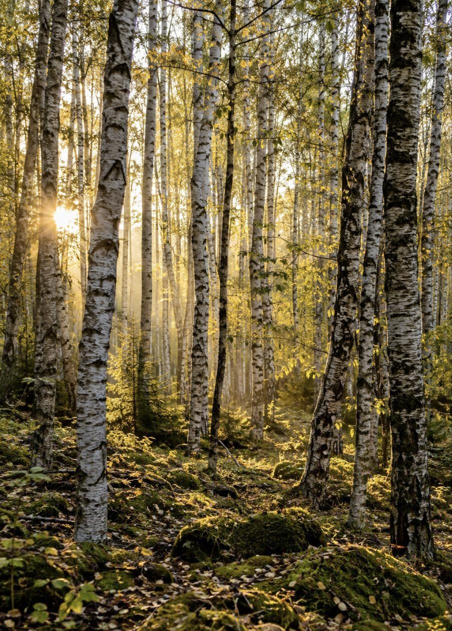 Bosque de abedules en Letonia